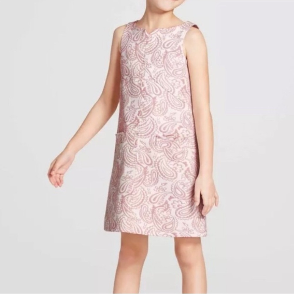 Victoria Beckham for Target Blush Pink Paisley Print Shift Dress Girls Large L